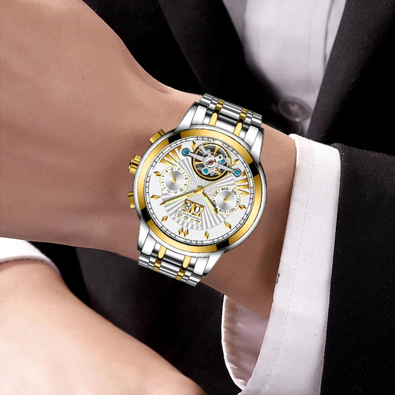 2026 LIGE Automatic Mechanical Wrist Watches For Men Top Brand Luxury Tourbillon Men Watch Fashion Business Waterproof Watch Men