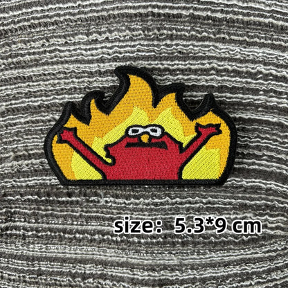 Cat Patch Embroidery on Clothes Cute Animal Morale Badge Tactical Equipment Hook and Loop Patches Backpack Stickers