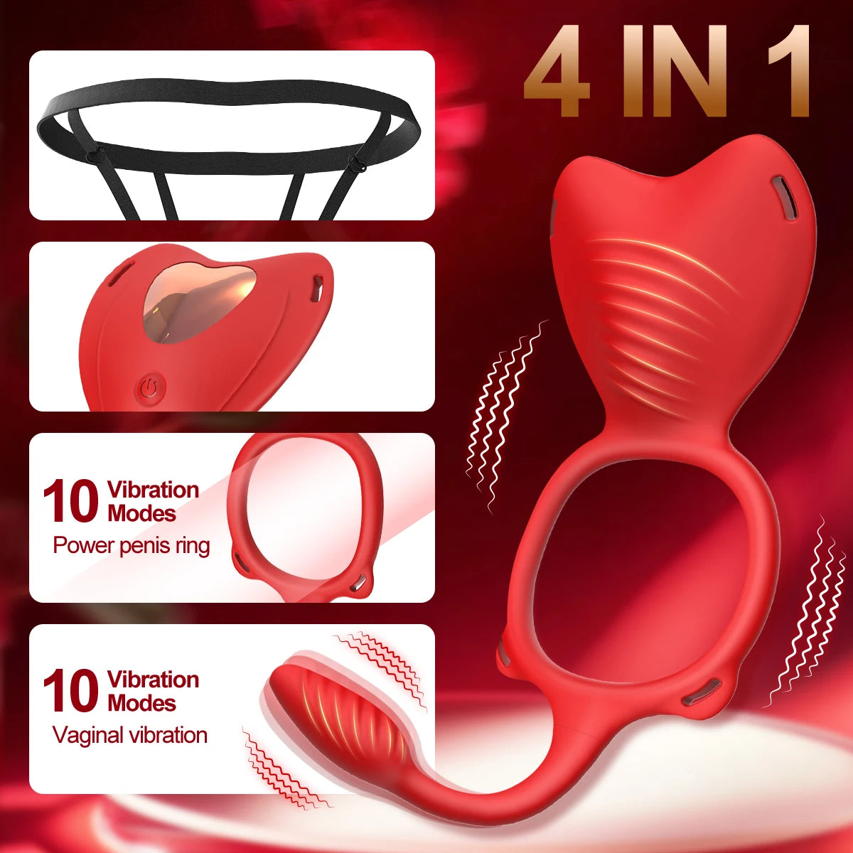 Wearable Panty Vibrator Female 10 Vibration with Wireless Control Vibrating Penis Ring Clitoral Stimulator Adult Sexy Toys