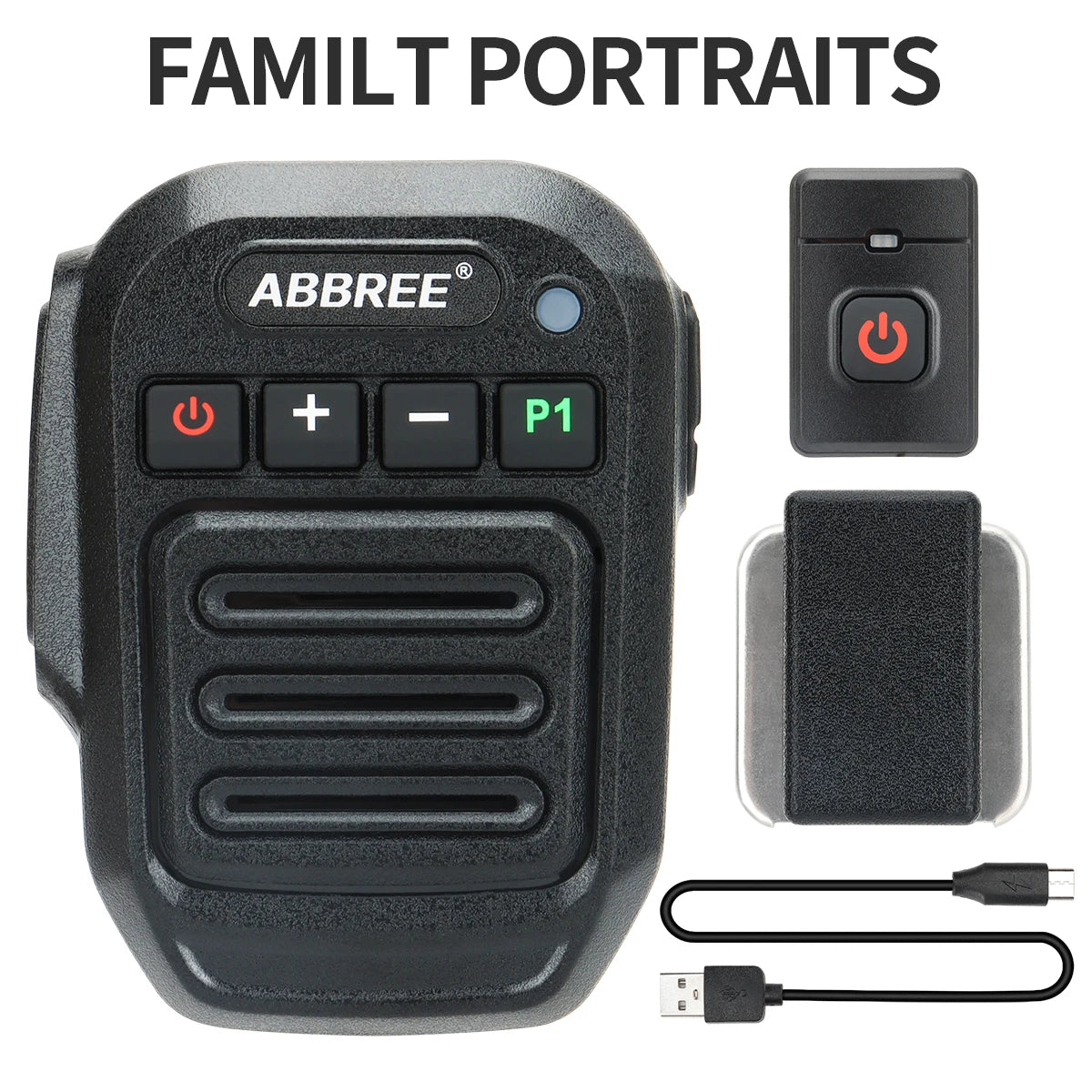 ABBREE Walkie Talkie Bluetooth Wireless Speaker Mic For Baofeng UV-5R UV-5RH UV-21 PRO V2 Quansheng UV-K5 (8) UV-K6 Ham Radio