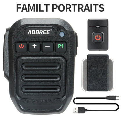 ABBREE Walkie Talkie Bluetooth Wireless Speaker Mic For Baofeng UV-5R UV-5RH UV-21 PRO V2 Quansheng UV-K5 (8) UV-K6 Ham Radio