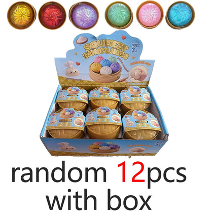 Glitter dumpling squishies Glitter Dumpling Squishy with Box Dumplings Sensory Dumpling Pressure Toy for Stress Relief