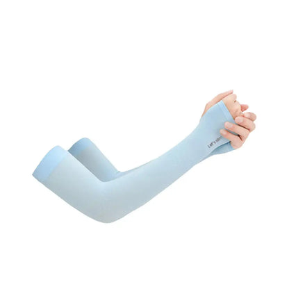 2 Pcs (1 Pair) Women's Ice Silky Fiber Fabric Arm Sleeves, Cooling Arm Covers for Running, Fishing, Cycling