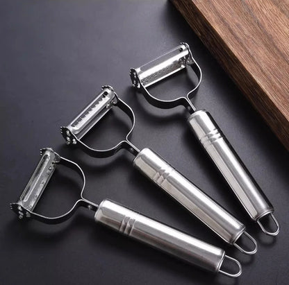 Stainless Steel 3-in-1 Peeler Grater Household Kitchen Multifunctional Double head Peeling Knife Fruit and Vegetable Melon