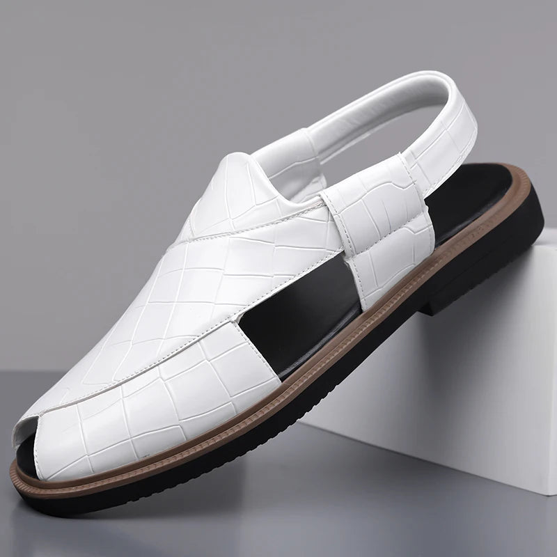 Men's Summer Breathable Soft-Soled Roman Sandals Anti-Slip Comfortable Slip-On Casual Covered-Toe Shoes-2021
