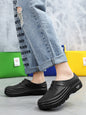 Men's New Vintage Style Casual Slip-On Shoes for Teenagers, Suitable for All Seasons, Waterproof Thick-Soled Eva One-Piece Flat Loafers, Splash-Proof Fishing Shoes