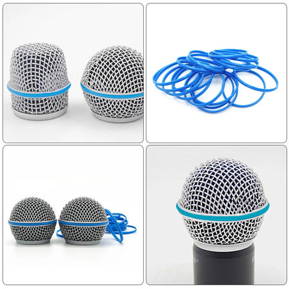 10pcs Microphone Grille Ring Rubber Suitable For Beta58a/87a Microphone Mesh Head Blue Rubber Microphone Ring Mesh Cover Ribbon