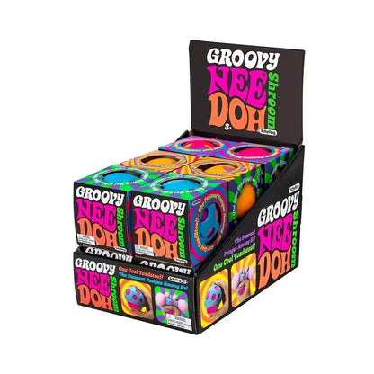 Needoh Groovy Shroom Squishy Fidget Toy Rose Mushroom Form BPA Free Safe Ease Nervous Calm Irritation Desktop Daily Ornament