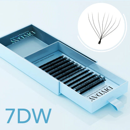 DIYDAY W Shape Eyelashes Extensions W Shaped Bloom 3d 4d 5d 6d 7d 8d Eye Lashes Natural Soft Premade Fan Lash Extensions
