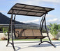 Outdoor Swing Balcony Rocking Chair Garden Patio Hanging Chair Outdoor Three Person Reclining Bed Internet Celebrity Swing Chair