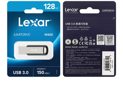 Original Lexar JumpDrive M400 USB 3.0 Flash Drive 32GB Read Max 130MB/s Memory Stick 64GB 128GB 256GB Metal USB Stick For PC