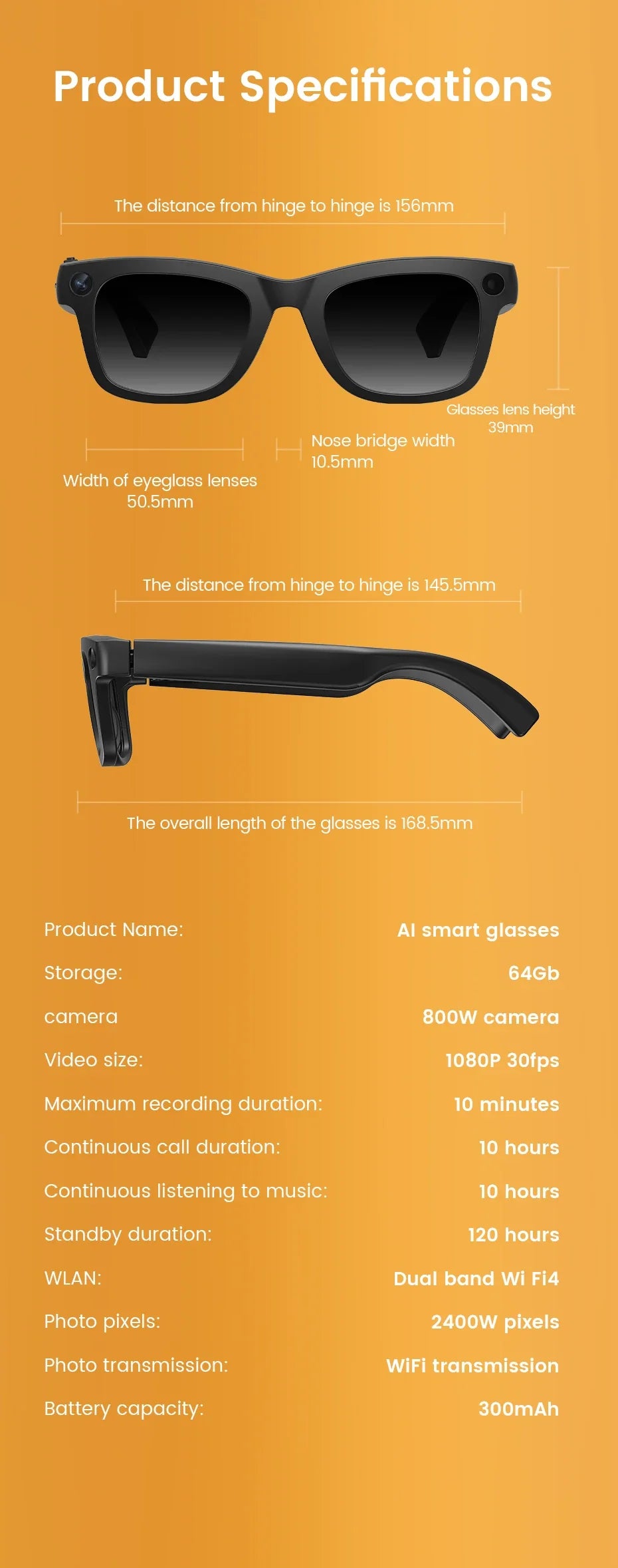2026 New Smart Glasses 800W HD Camera AI All Things Recognition Recording and Video Calling Real-time Translation Smart Glasses