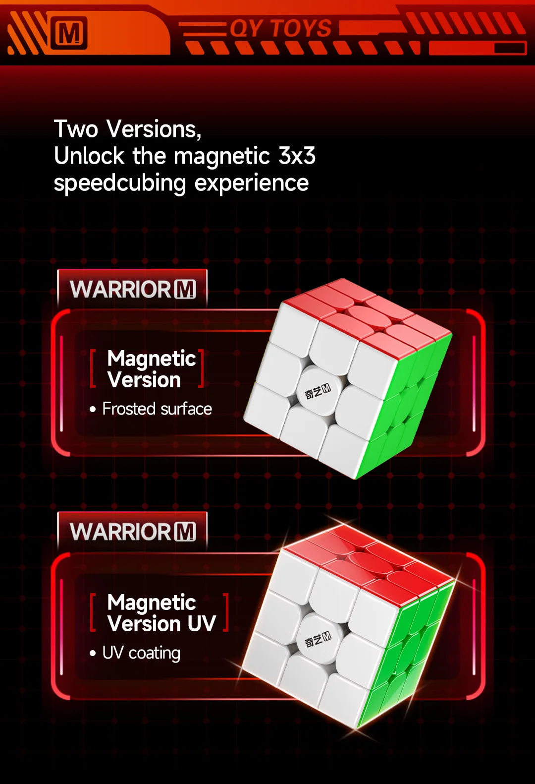 QiYi Warrior Magic Cube 3x3 Magnetic UV Educational Puzzle Magic Cube Toys For Children Kids Gift Toy Cubo Magico