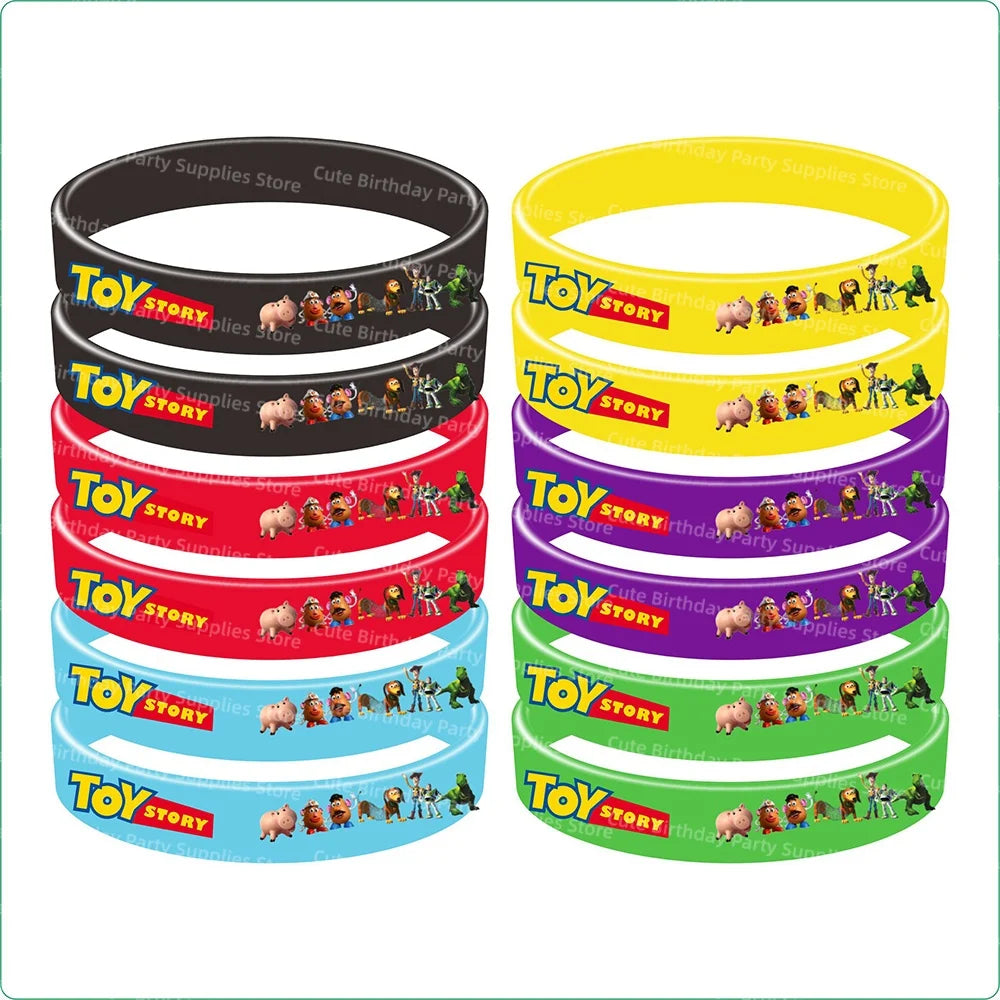 Toy Story Party Decorations Cup Plate Napkin Slap Bracelet Cake Topper Birthday Party Favors Reward Prizes Party Supplies