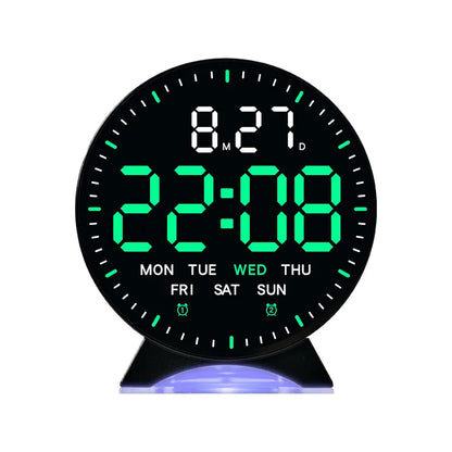 Digital Alarm Clock Week Date Second Hand Display Mood Light Dual Alarm Auto Dimmable Snooze Table Clock 12/24H DST LED Clock