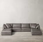 Furniture Modern simple light luxury corner sofa American rural retro cowhide tofu block cloud sofa
