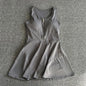 Tennis Skirt Casual Half Zipper Sports Fitness Dress Anti-Running High Waist Slim Golf Yoga Dress
