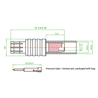 MCX MMCX RF Connector  Male/Female Straight Adapters RG316/RG174 Crimp Connectors for WiFi Antenna Applications