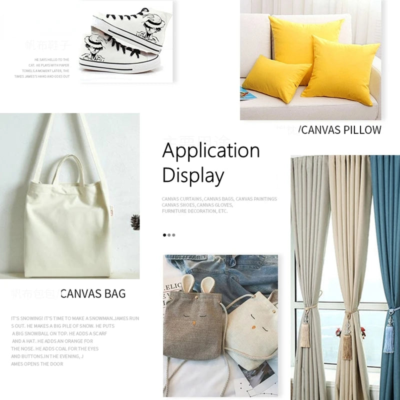 100% Cotton Primary Color Canvas Fabric By Half Meters for Sewing Sofa Cover DIY Bags Cloth Curtain Sofa Cover Material  W300073
