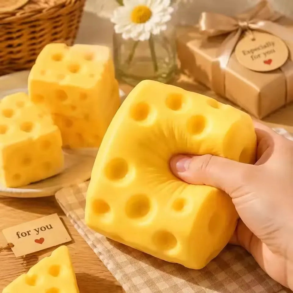 New Giant Cheese Squeeze Toy Extra Large Size Cheese Squishy Fidget Toys Slow Rebound Shapeable Venting Ball for Adults Gifts
