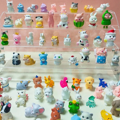 60pcs Mini Resin Animal Blind Box Creative Garden Decoration Miniature Landscape Luminous/Solid Color Animal Birthday Gift