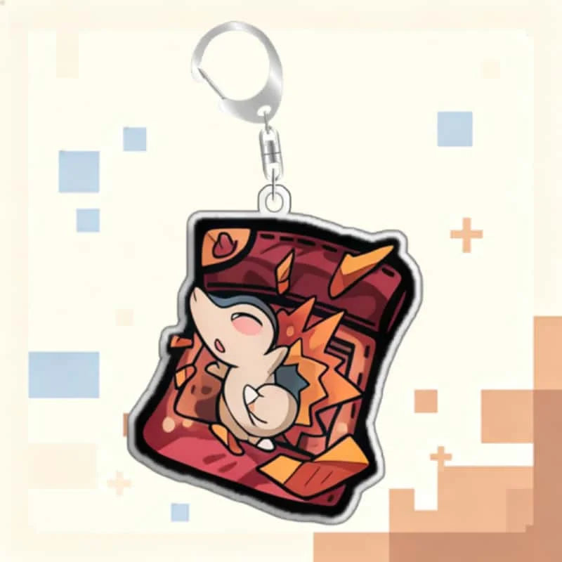 Keychain for Pokemon Kangaskhan Blastoise Acrylic Homemade Cartoon Anime Backpack Pendant Decoration Collection Fans Gift 5cm