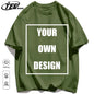Men's Personalized T-shirt 100%Cotton Tee Custom Shirt Make Your Design Logo Text Men Women Design Your Gift Couple Tshirt
