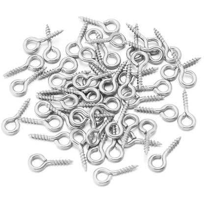 20-50pcs/lot Stainless Steel Eyepin Keychain Hook Eye Pins Mini Screw Pendants DIY Threaded Pin Fitting DIY Jewelry Bracelet