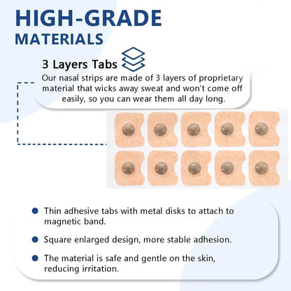 2026Anti-Snoring Nasal Strips Kit Magnetic Nose Strips for Nasal Breathing Dilators Sports Air Improvement And Better Sleeping