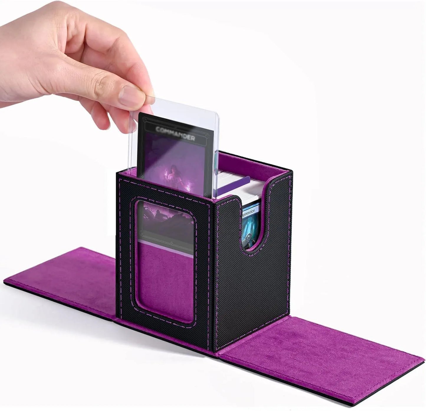 New window 100+ card box card storage box high-grade PU leather container game card holder collection card