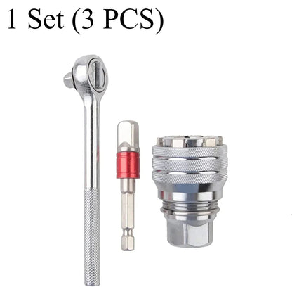 Adjustable Sleeve The Drill Magic Universal Socket Set with Connecting Rod Fits Standard 3/8-3/4'' 10-19mm Drill Adapter Sockets