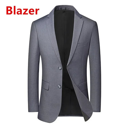 High Quality Men Solid Color Business - Stylish Handsome Groom Best Man Wedding Dress 3/2/1 Single Piece Optional