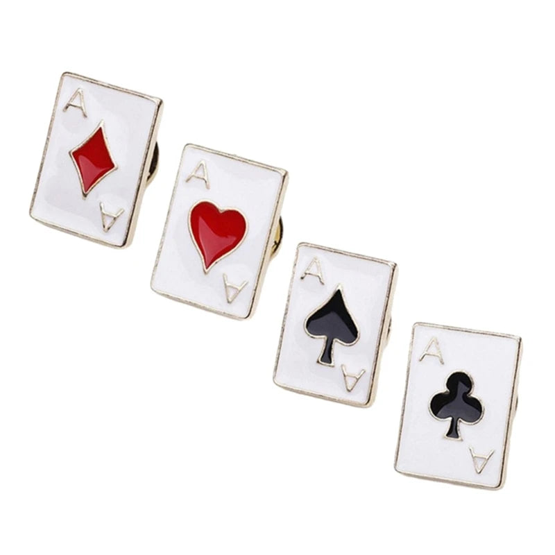 4 Pack Collar Pins Card Brooches Versatile Accessories Lapels Pin Suit Brooch Perfect Gift for Men and Women