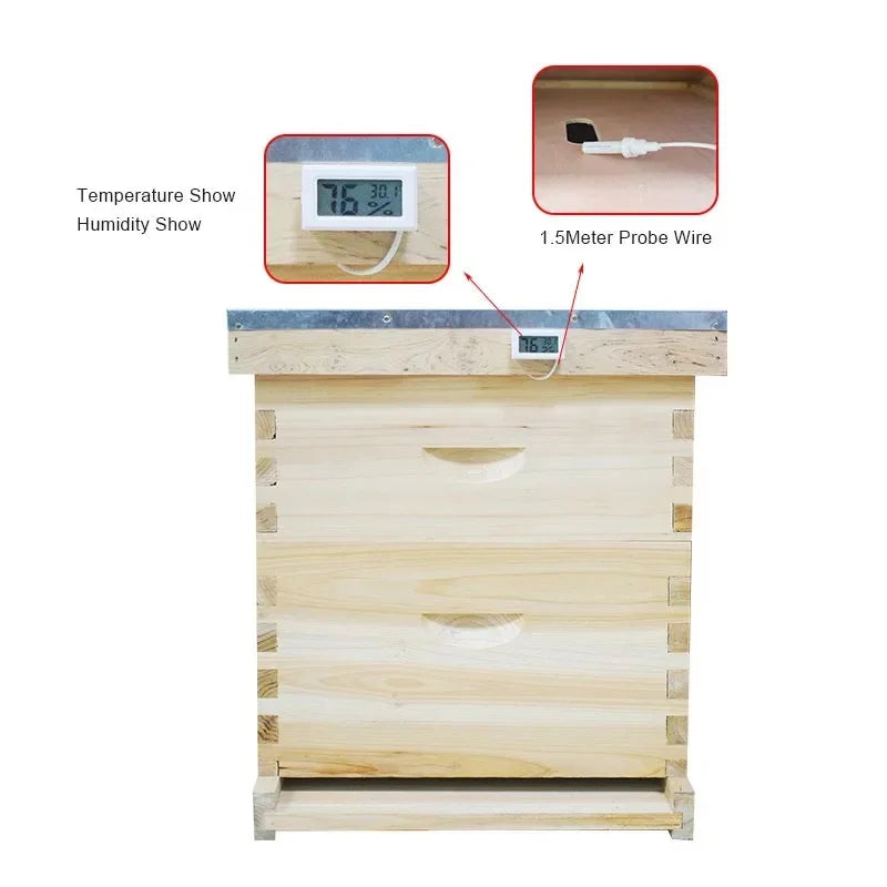 Embedded Digital Thermometer Hygrometer with External Wire Probe High Precision Electronic Humidity Temperature Meter Greenhouse