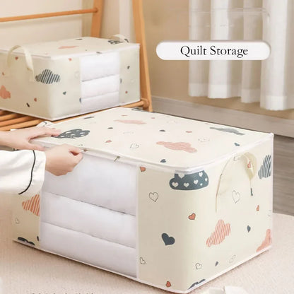 1pcs Quilt Storage Bag Dust-proof Wardrobe Quilt Clothes Organizer Household Blanket Zipper Sorting Bags Moving Bag Storage Bags