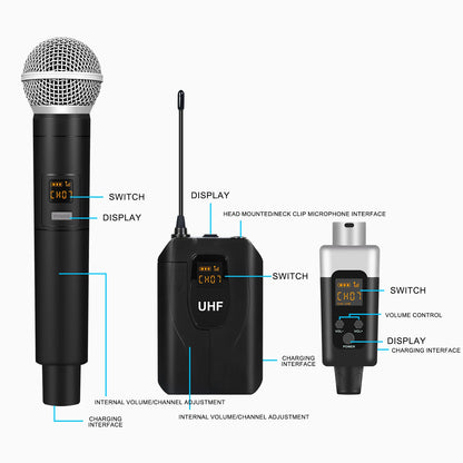 Wireless Head Mounted Guitar Microphone for Singing And Transmission Electric Guitar Recording Mic Portable Audio Equipment