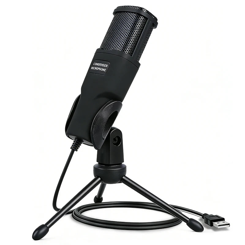 USB Computer Microphone, Condenser PC Mic for Podcasting, Streaming, Vocal Recording, Compatible with PC & Laptop, PS4/5