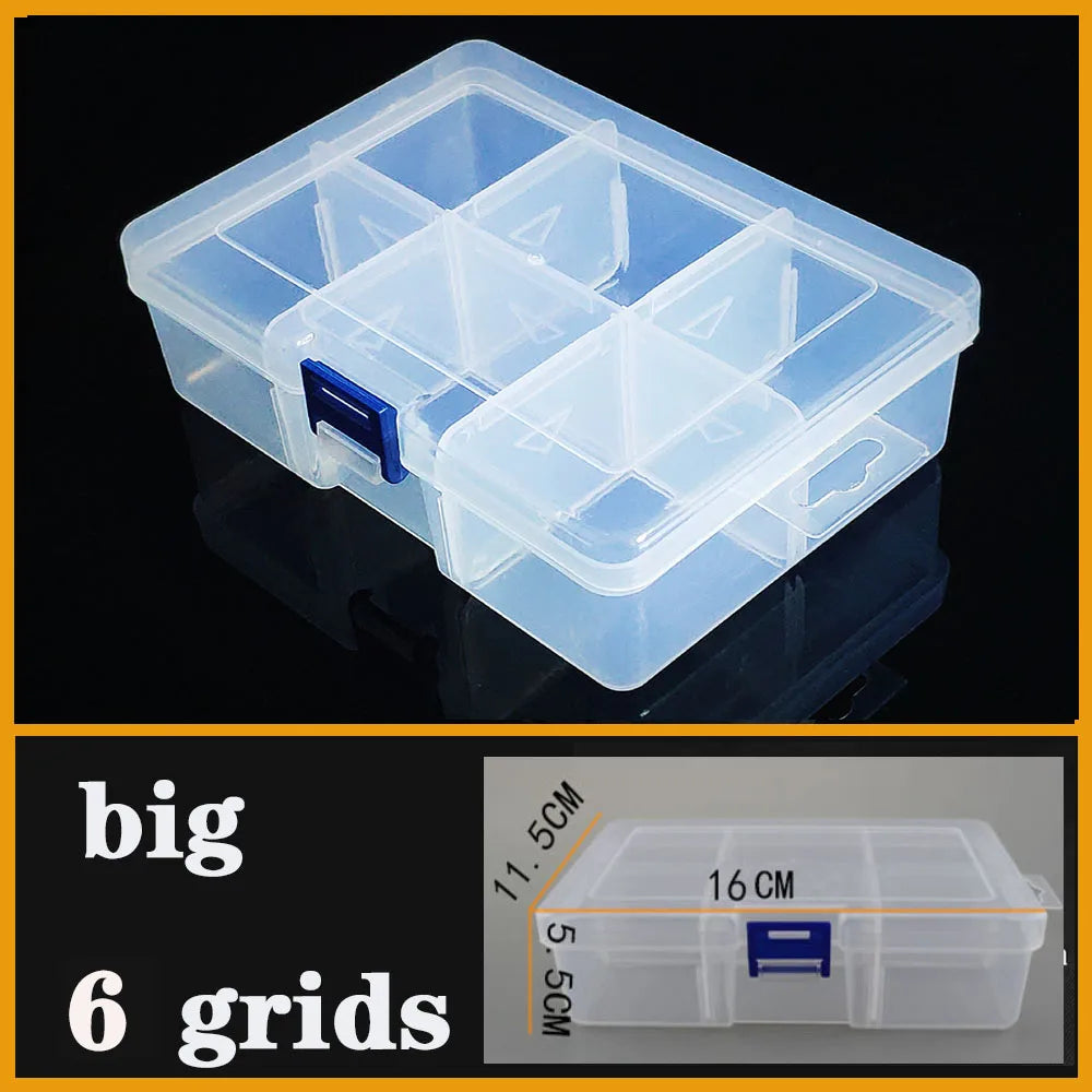 Transparent Plastic Box Screw Compartment Box Jewelry Earring Display Case Container Clear Terminal Organizer Tool Storage boxes
