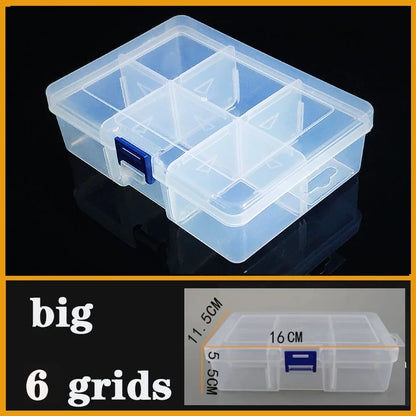 Transparent Plastic Box Screw Compartment Box Jewelry Earring Display Case Container Clear Terminal Organizer Tool Storage boxes