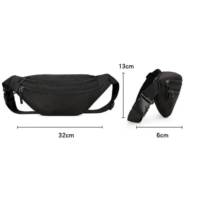 New Fashion Chest Bag For Men Black Waist Bag High Quality Women Shoulder Bag Multifunction Male Fanny Pack Crossbody Small Bag