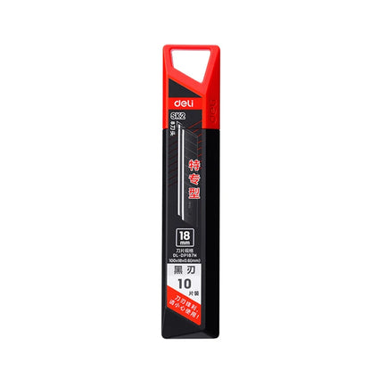 Pro Aluminum Cutter 18mm SK2 Black Blade Thick 0.6mm Rubber Grip Sharp Box Knife + 10pcs Blades Set Heavy Duty DIY Tool
