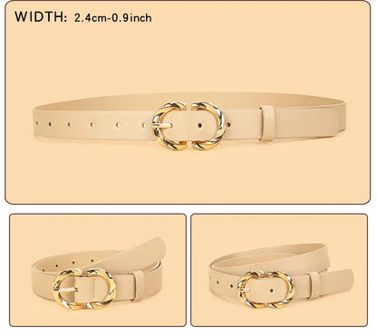 3pcs Women'S Belt Set - Chic  Versatile for Jeans, Dresses  Classic Belts with Dual Triple Ring Buckles, Elegant Solid Colors