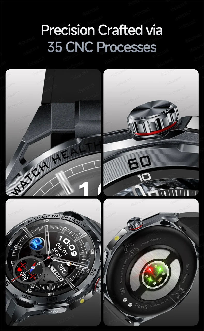 Smartwatch ECG High-End dla mężczyzn Ciśnienie krwi Lipidy Tlen we krwi Analiza ciała Kwas moczowy Monitor Zdrowia Smartwatch dla mężczyzn i kobiet