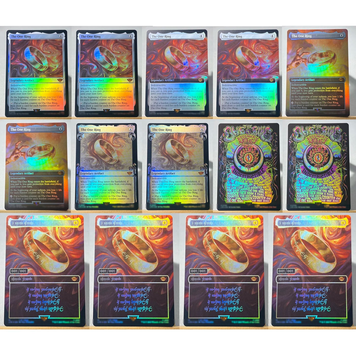 LTR FOIL3-01 Tcg proxy magic cards The One Ring Dawn of a New Age Shadow of the Enemy Hew the Entwood gather