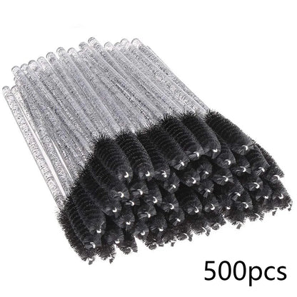 500/1000pcs Eyelash Brush Applicator Wholesale Lash Mascara Wands Brushes For Eyelash Extension Eyebrow Spoolies Beauty Tools