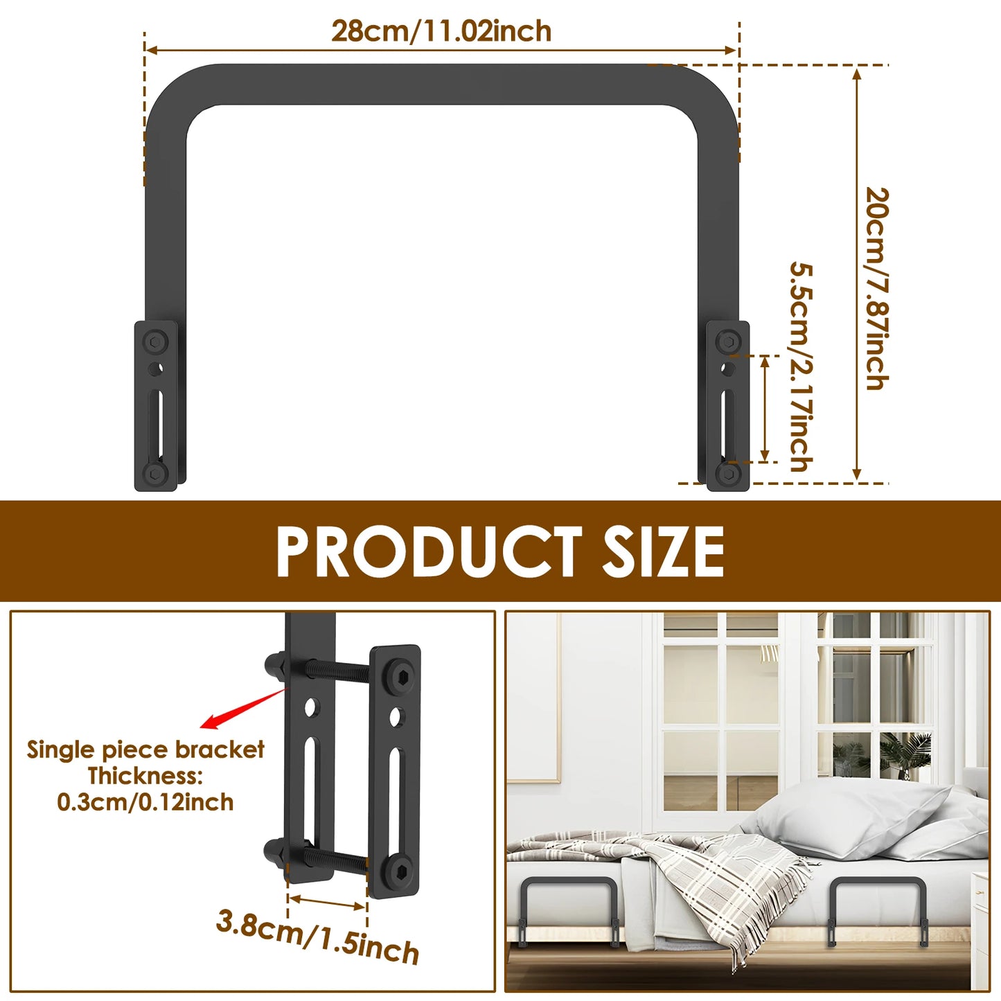 2Pcs Nonslip Mattress Gaskets Mattress Metal Retainer Adjustable Slide Stopper Enhanced Mattress Stability For Metal Bed Frames