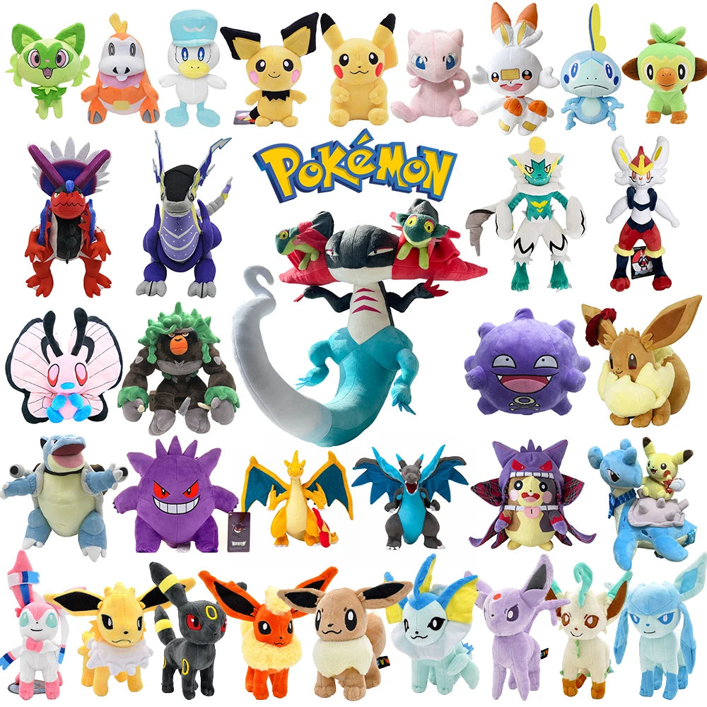 70 Styles Pokemon Plush Toy Dragapult Gengar Pikachu Eevee Evolution Scorbunny Cinderace Doll Morpeko Christmas Gift for Kids