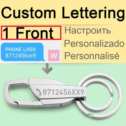 Custom Lettering Keychains Keyrings Metal Engrave Name Customized Logo Key Chain For Car Women Men gift K372