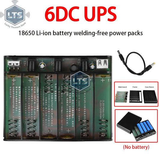 5V9V12V Output Power Bank Box for Cellphone Power Storage Case Tablet Modem 6 x 18650 Battery UPS Uninterrupted Power Supply New