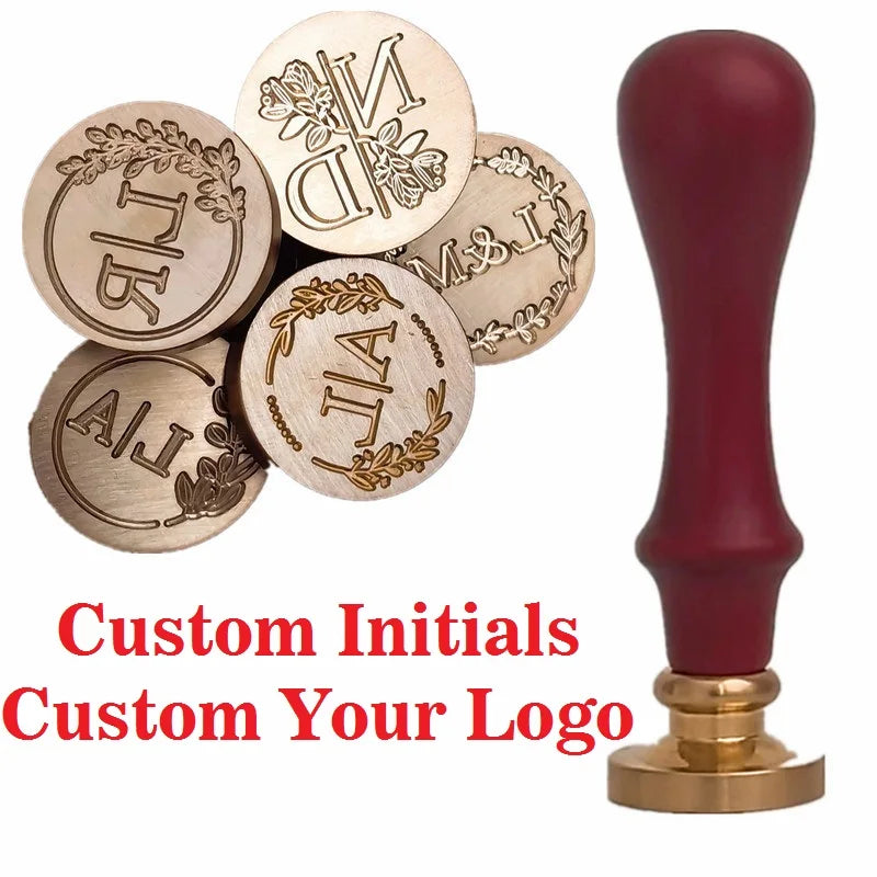 Custom Stamps Wedding Initials Stamp Wax Seals Stamps Customize Your Own Logo Gift Stamps Replaceable Handles Invitation Stamps
